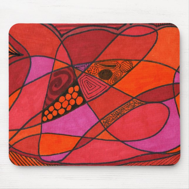 "Study in Reds" Abstract Design Mousepad (Frente)