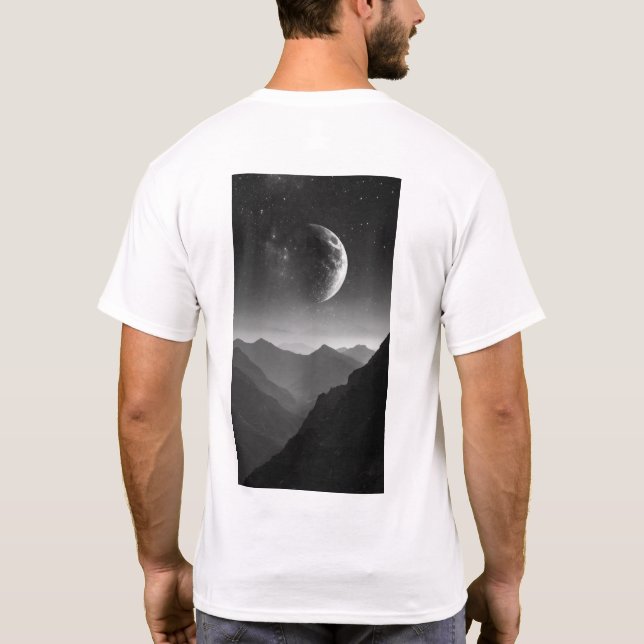 Stunning Mountain View Nature Foto T-Shirt (Verso)