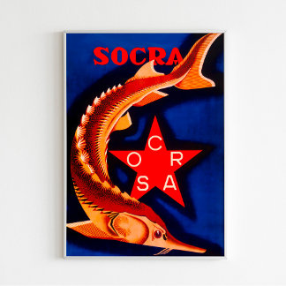 "Sturgeon Socra Enlatado" Poster de Anúncio soviét