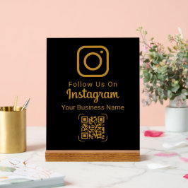 Stylish Gold Instagram Business Name QR Code