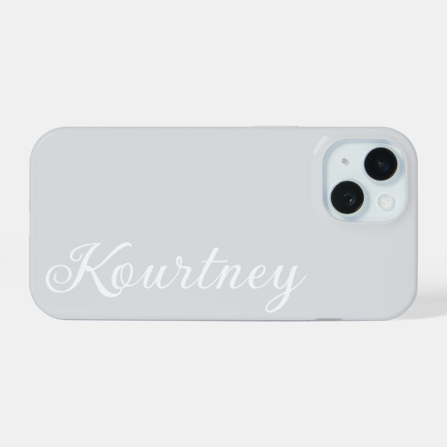 STYLISH MODERN ELEGANT CUSTOMIZED NAME LIGHT GREY  (Verso Horizontal)