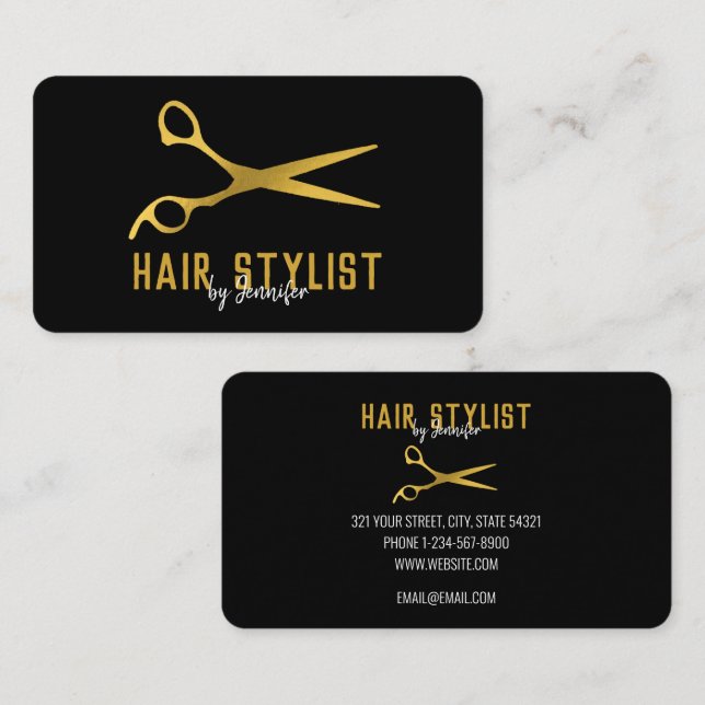 Stylist de cabelo profissional e Cartão de visita  (Frente/Verso)
