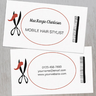 Stylist ou Cartão de visita de cabeleireiro móve