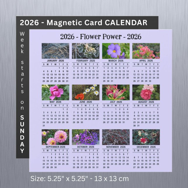 SU de Calendário Lilático Magnético de Flor Person (Criador carregado)