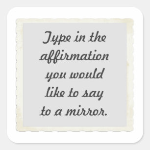 Sua afirmação em etiquetas de um design do espel