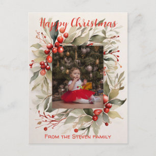 Sua aquarela de cartão postal de Natal   sua foto