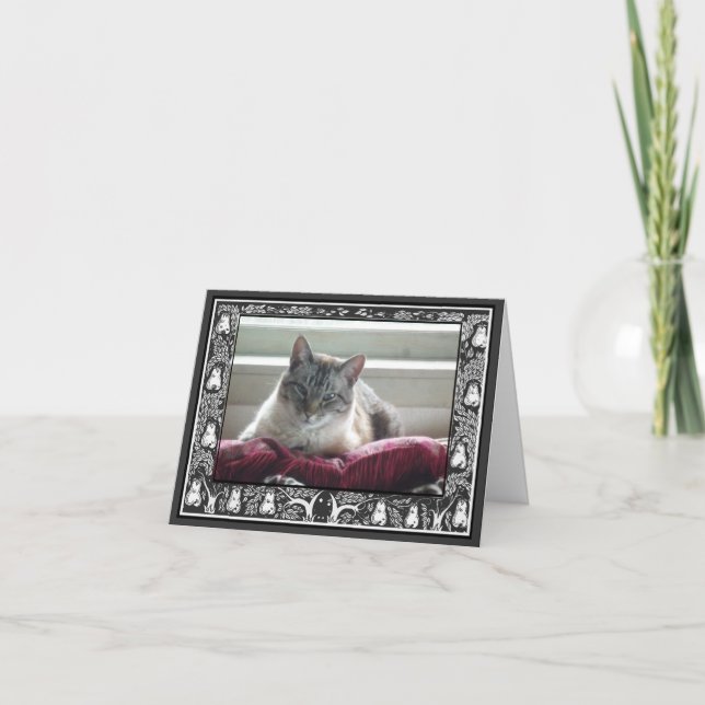 Sua Arte de Foto Casamento Agradecimento Preto e B (Frente)