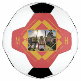 Sua bola de futebol de foto e monograma