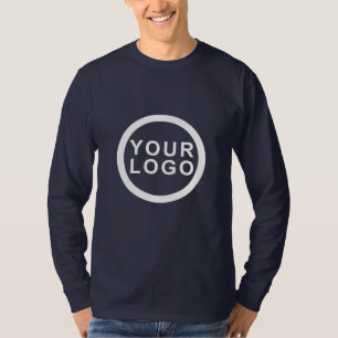 Sua camisa de capa longa dos homens Azul Marinho