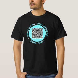Sua Camisa de Código QR com Texto e Cores Personal