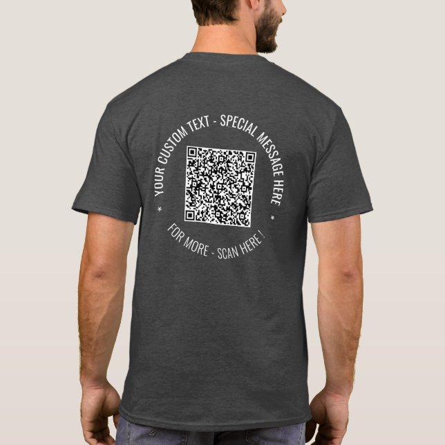 Sua Camisa de Texto Personalizada de Informações d (Verso)