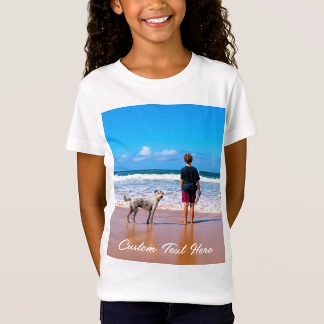 Sua Camisa Fotográfica Pet Kids com Texto Personal (Frente)
