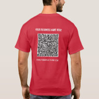 Sua camiseta comercial com código QR e texto perso