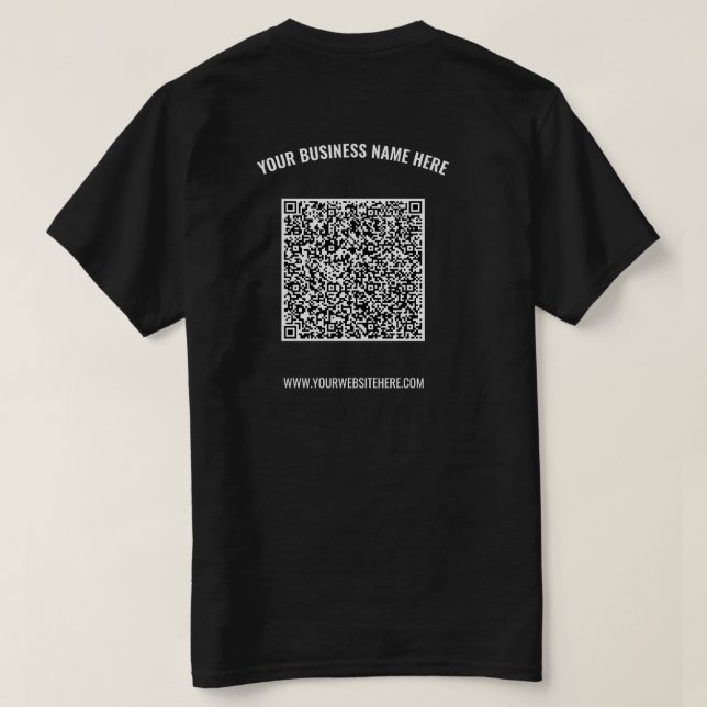 Sua Camiseta de Código QR Promocional de Design (Verso do Design)