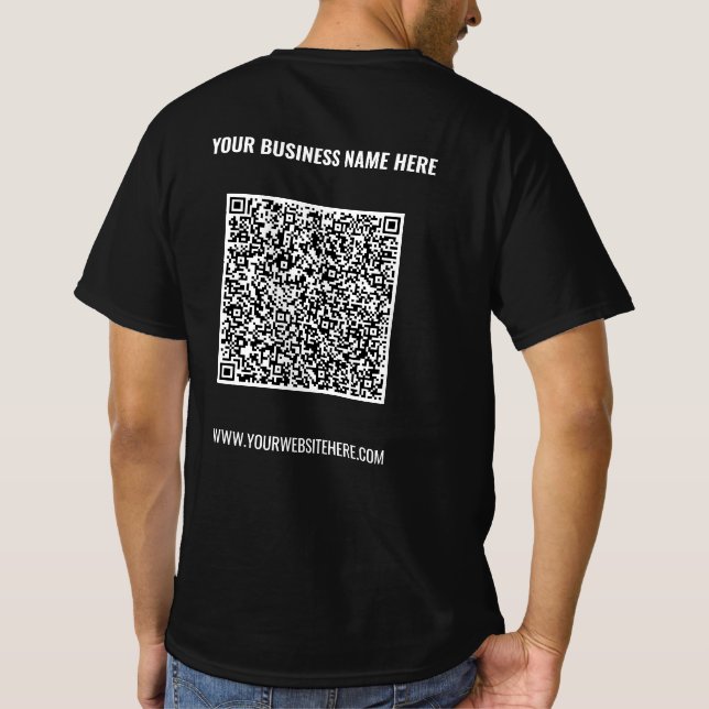 Sua Camiseta de Negócios com Código QR e Texto Per (Verso)