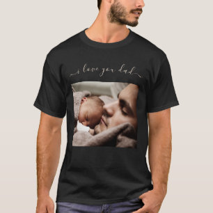 Sua Camiseta Fotográfica do Pai com Texto - Eu Amo