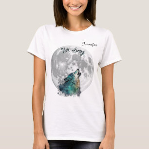 "Sua Canção" Lobo e Lua Camiseta Feminina Personal