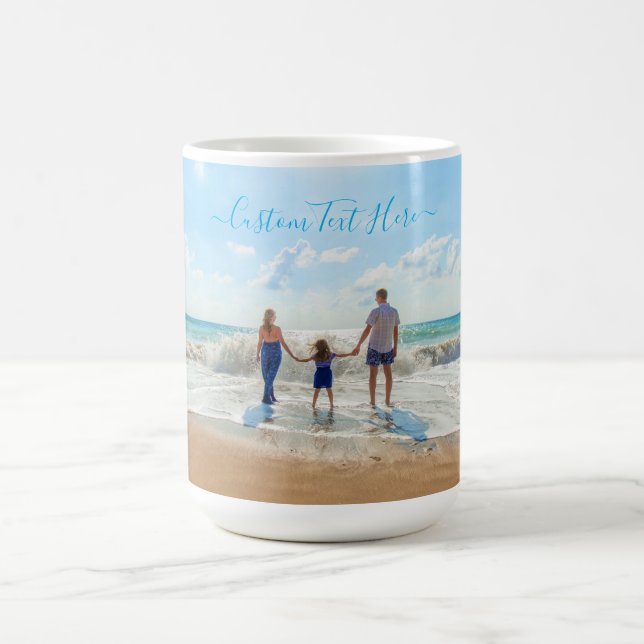 Sua caneca de café fotográfico com texto personali (Centro)