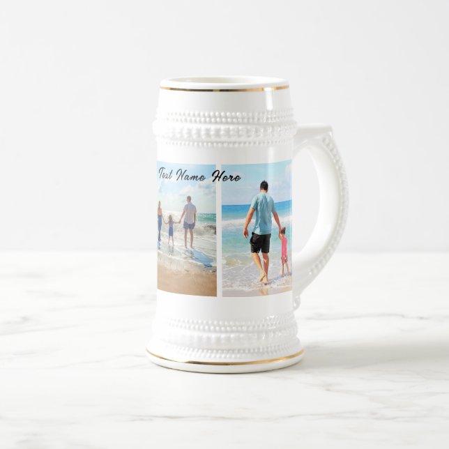 Sua Caneca de cerveja de cerveja de colagem de fot (Frente Esquerda)