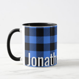 Sua caneca Simples Xadrez Negra Negra