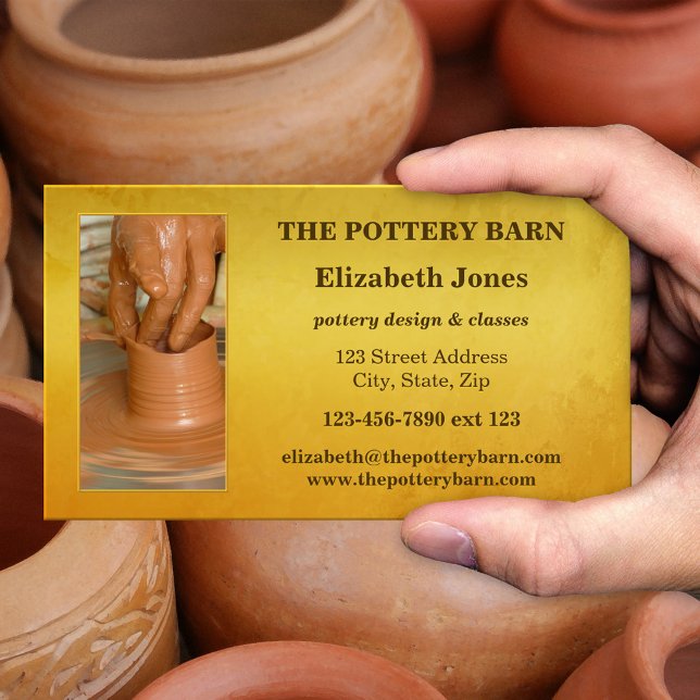 Sua Cartão de visita de Potência de Artista Cerâmi (Ceramics pottery artisan business card with your custom photo)
