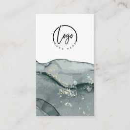 Sua Cinza de logotipo Abstrato Marble Cartão de vi