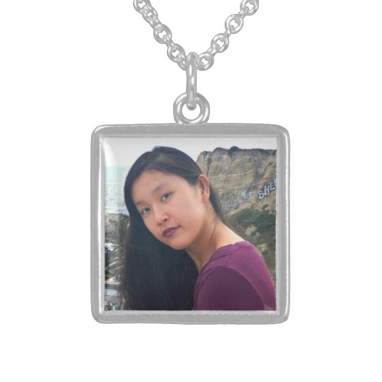 Sua colar aqui personalizada da prata da foto da