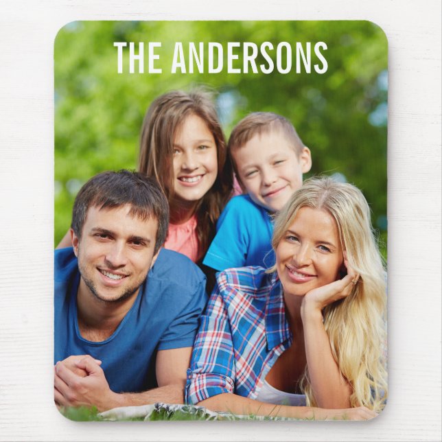 Sua família de fotos e nome Mousepad L (Frente)