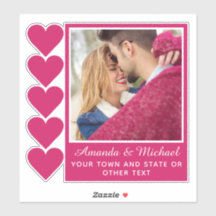 SUA FOTO E TEXTO com adesivo de coração