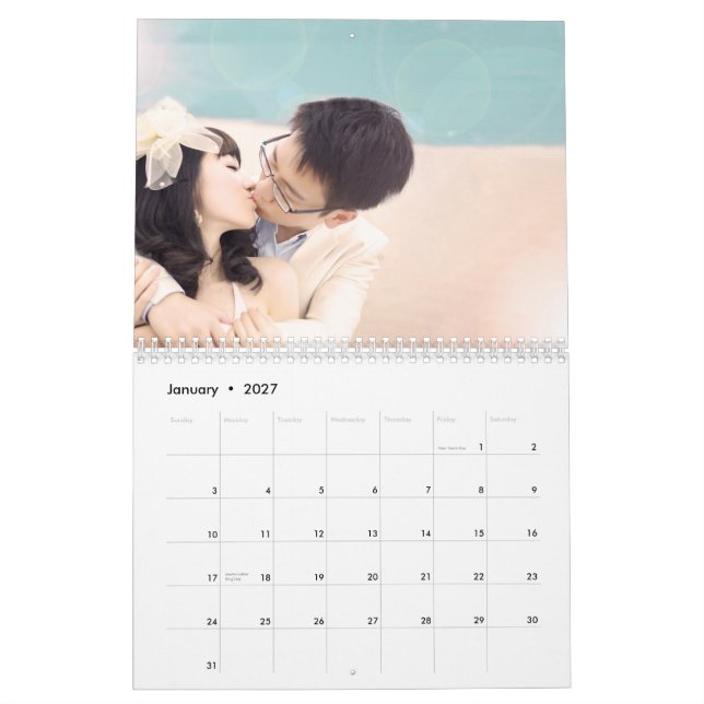 Sua foto em cada calendário de páginas (Jan 2027)