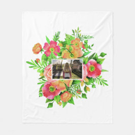 Sua foto em cobertores de velhas da Flower Frame