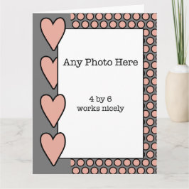 Sua foto em um cartão do Dia dos Pais cinza e pêss