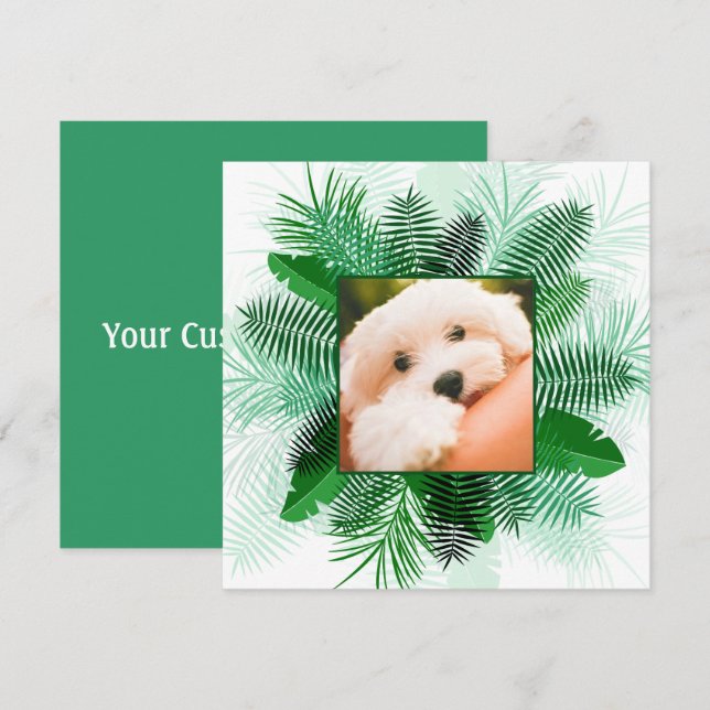 Sua foto em um convite de quadros Palm Leaf (Frente/Verso)