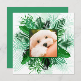 Sua foto em um convite de quadros Palm Leaf