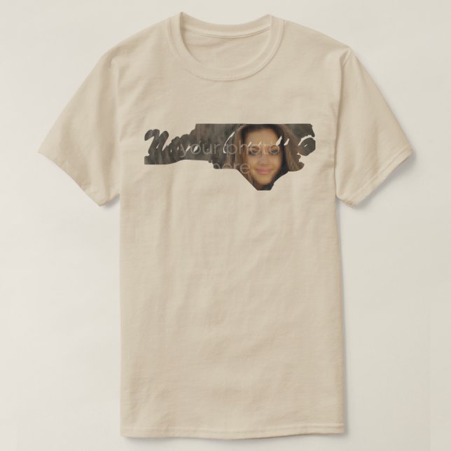 SUA FOTO Estado da camiseta em forma de Carolina d (Frente do Design)