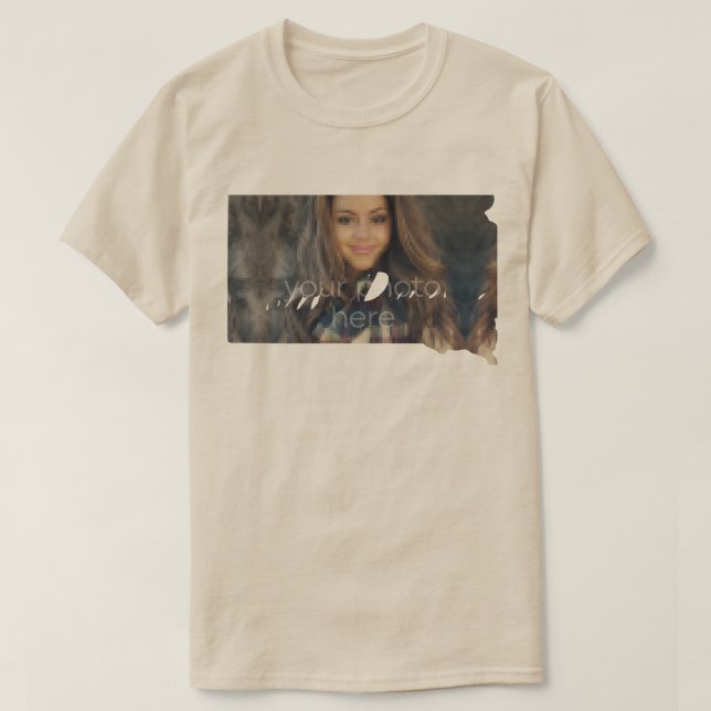 SUA FOTO Estado da Camiseta em Forma de Dakota do  (Frente do Design)