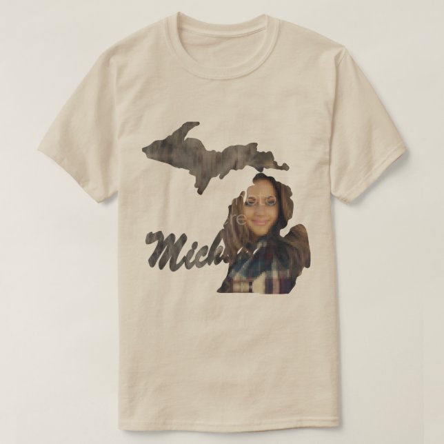 SUA FOTO Estado da camiseta em forma de Michigan (Frente do Design)