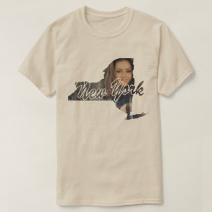 SUA FOTO Estado da camiseta em forma de Nova Iorqu