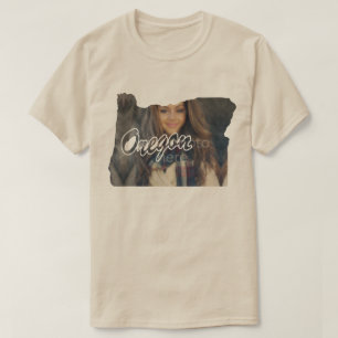 SUA FOTO Estado da camiseta em forma de Oregon