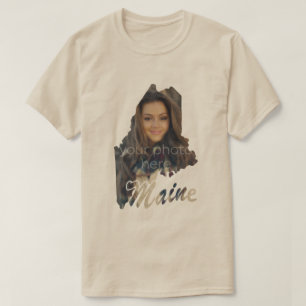 SUA FOTO Estado da camiseta Maine Shape
