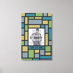 SUA FOTO na canvas personalizada de padrão geométr