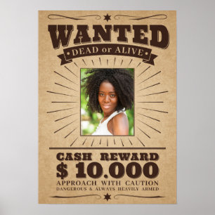 SUA FOTO na poster "Wanted"