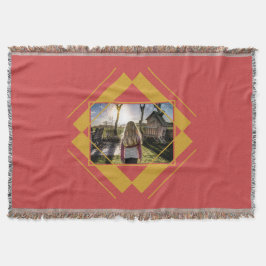 SUA FOTO no cobertor de lama de padrão geométrico