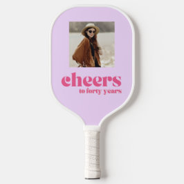 SUA FOTO - Retro Roxo e Rosa, aniversário de 40 an