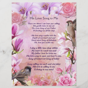 Sua Música de Amor para Mim Papel de carta Floral
