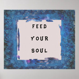 Sua poster azul personalize palavras ou FEED SOUL
