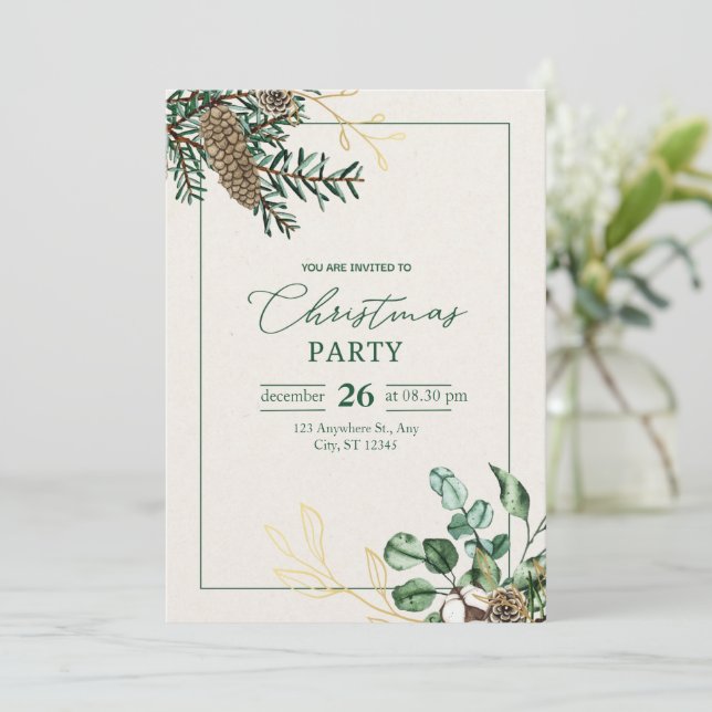 "Sua Presença Honrou: Encantando o Convite de Nata (Em pé/Frente)