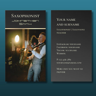 Sua própria foto, músico Jazz, Cartão de visita