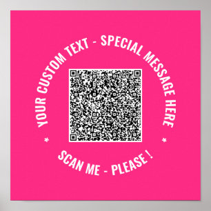 Sua verificação de código QR Poster de texto perso