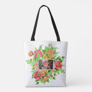 Suas 2 fotos na flor quadro as bolsas feitas sob